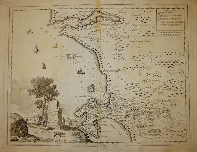 Albrizzi Giambattista (1698-1777) Carta geografica del Capo di Buona Speranza 1750 Venezia